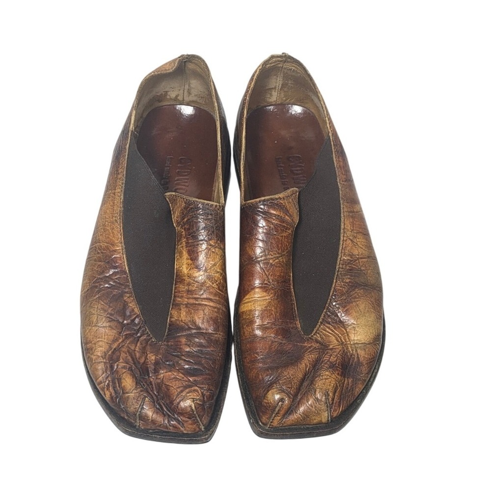 Cydwoq Vintage Collection Women's Brown Textured Leather Flats Loafers Size 37.5 - Picture 3 of 6